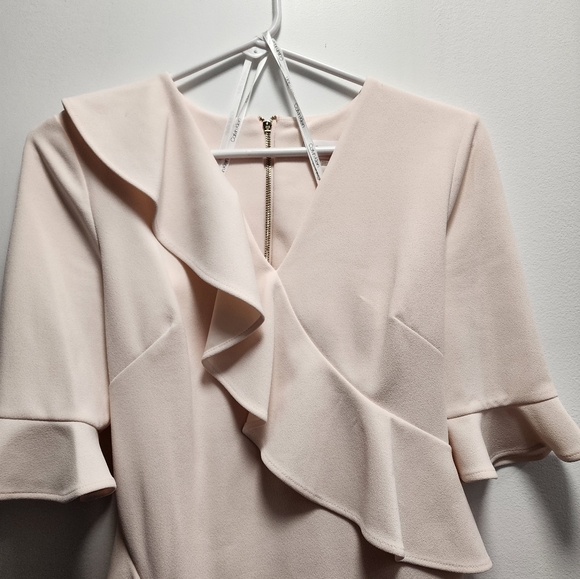 Light Peach Calvin Klein Dress Size 6 - Picture 3 of 8